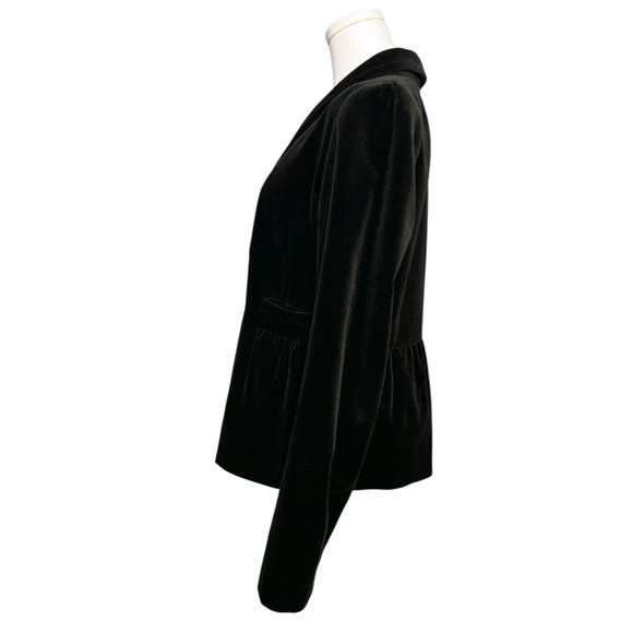 J Crew Women's Black Velvet Single Breasted 2 Button Peplum Blazer Size 8 Tall - Picture 3 of 10